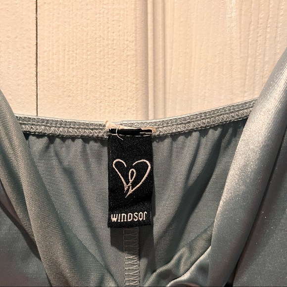 Sea Foam Winsor Satin Mini Dress - Picture 3 of 3